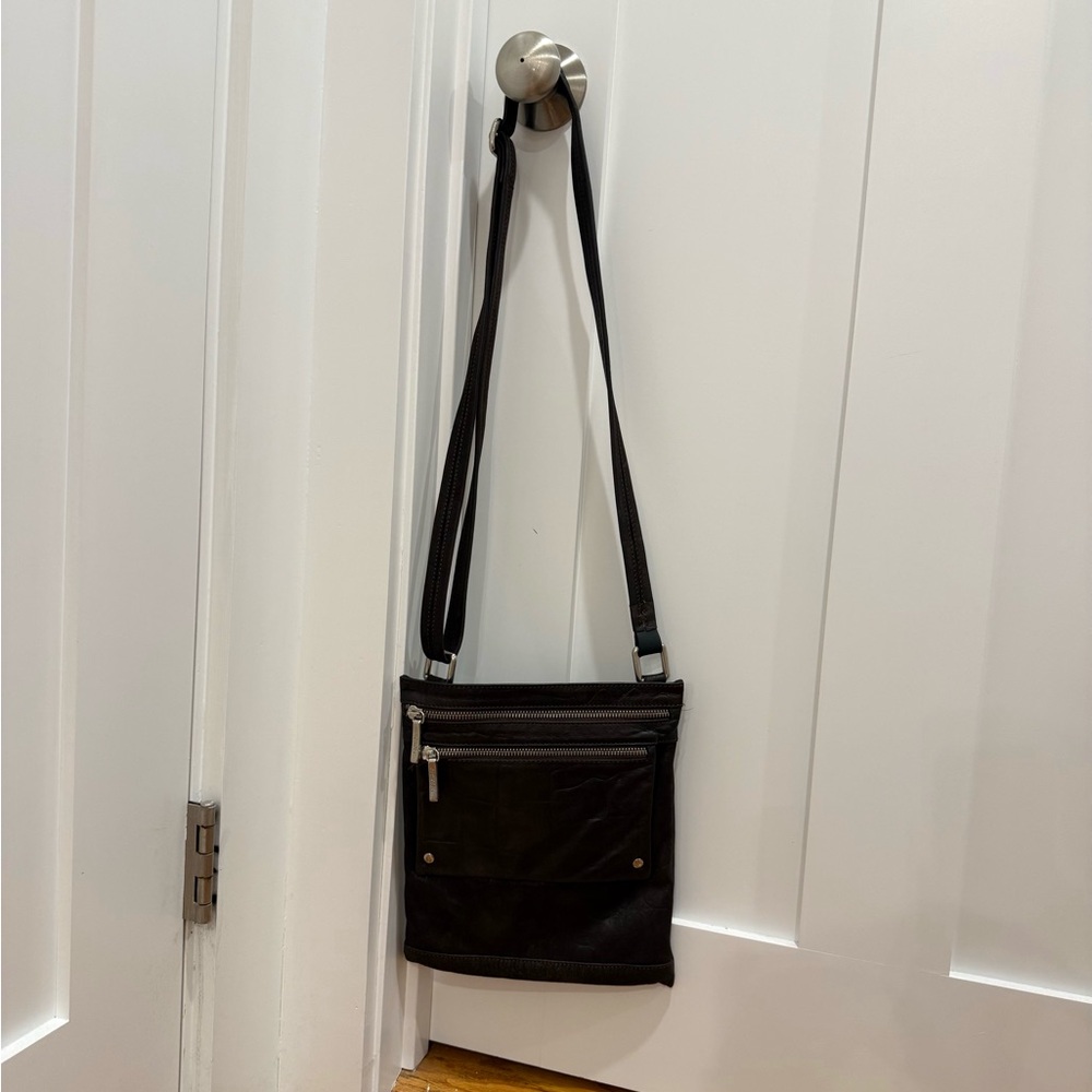 Arcadia Crossbody Bag; Genuine Leather Crossbody